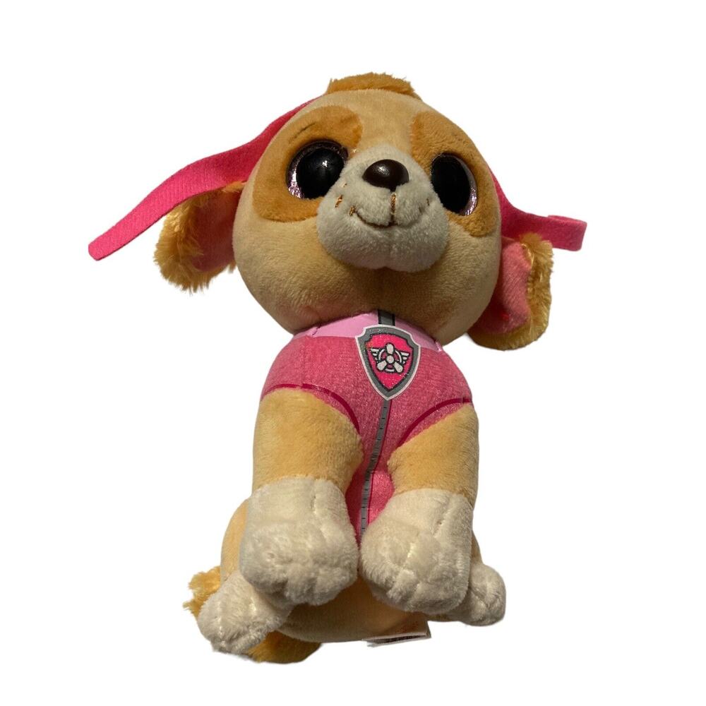 Paw Patrol Skye Rescue Pup Puppy Dog Pink Plush Goggle Hat Sparkly Eyes Ty
